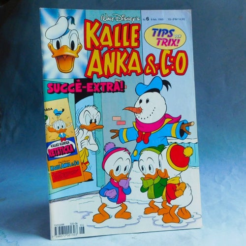 Kalle Anka 6, 1993 , fint skick med bilaga i mitten