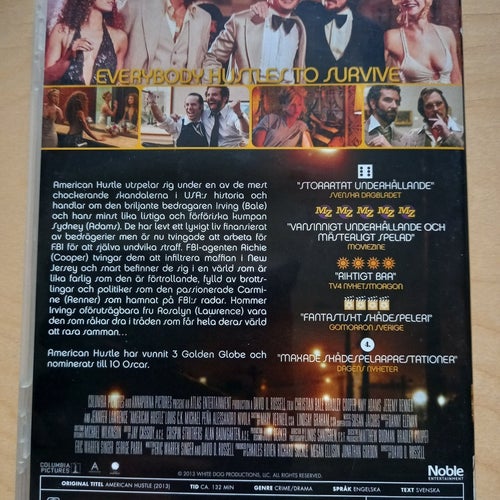 DVD-FILM "AMERICAN HUSTLE" MED CHRISTIAN BALE OCH AMY ADAMS FRÅN 2013
