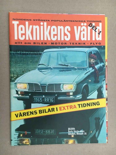 Teknikens Värld 1965 Nr. 5 även med Vårens bilar i extra tidning