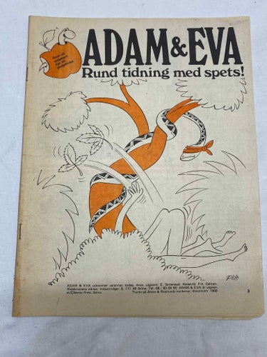 Adam & Eva Rund tidning med spets. 1969 Gott skick.