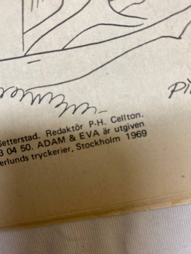 Adam & Eva Rund tidning med spets. 1969 Gott skick.