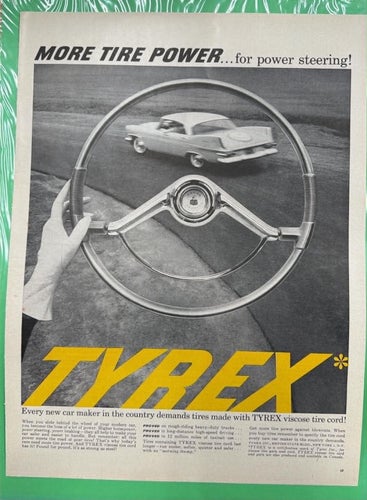 Tidningsutdrag 1959 Tyrex Tires