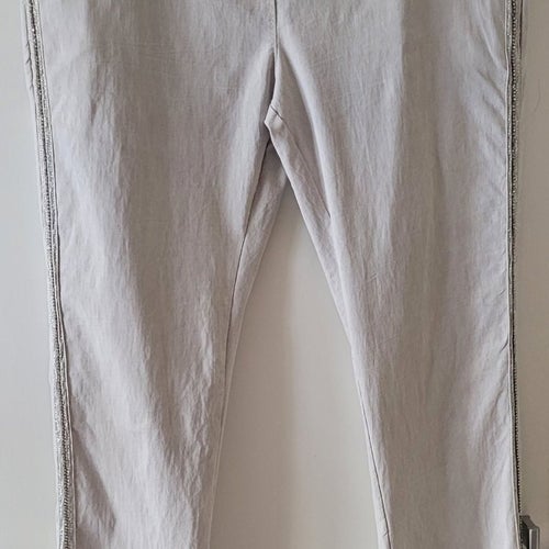 Beige stretchbyyxor, storlek L