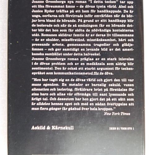 I detta tecken - Joanne Greenberg, 1973