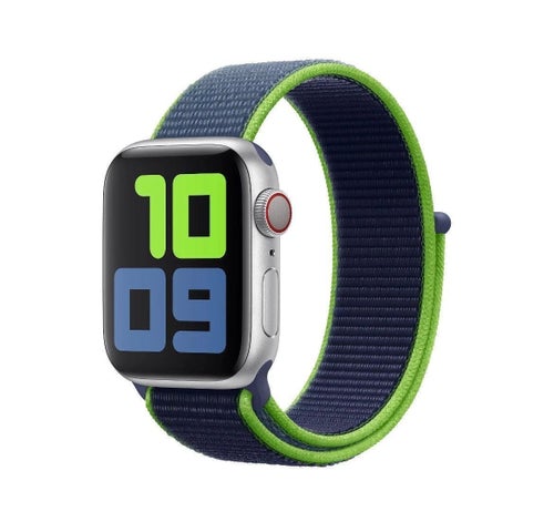 APPLE WATCH ARMBAND NYLON ARMBAND-BLÅ/NEON GRÖN