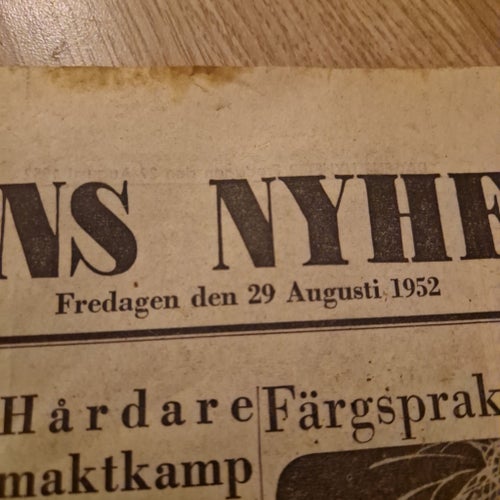 Dagens Nyheter från 1952