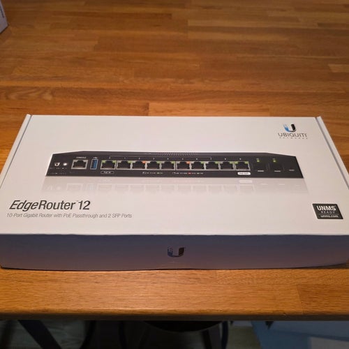 Ubiquiti EdgeRouter 12. Öppnad men inte använd
