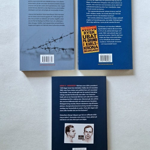 Kalla Kriget, U137, Mordet på Kennedy. Tre böcker från Historiska Media.