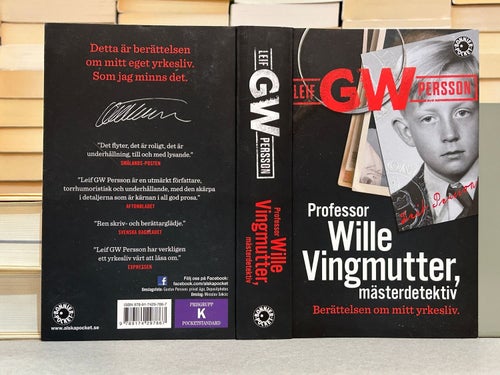 Professor Wille Vingmutter, mästerdetektiv av Leif G.W. Persson, bok, Fine
