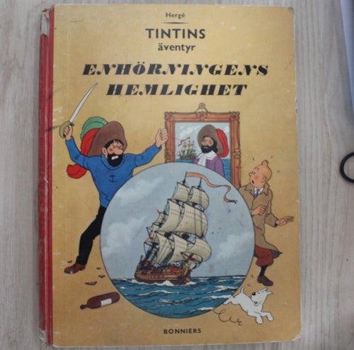 TINTIN Enhörningens hemlighet 1961 1:a UPP Hårdparm