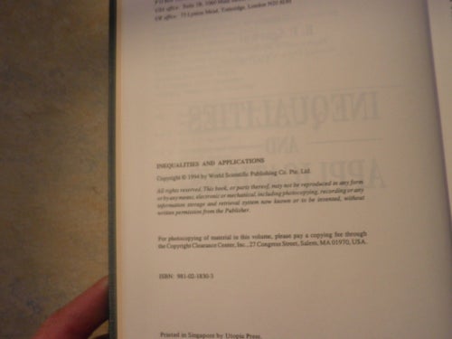 Inequalities and Applications av R.P. Agarwal, 1994