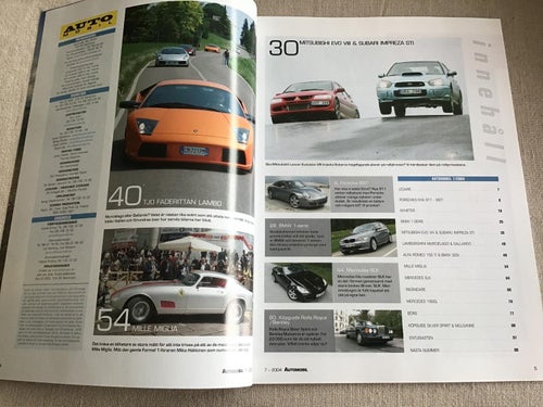 AUTOMOBIL NR 7 2004 PORSCHE 911,BMW 1SERIE,LAMBORGHINI,MERCEDES SLK,MILLE MIGLIA