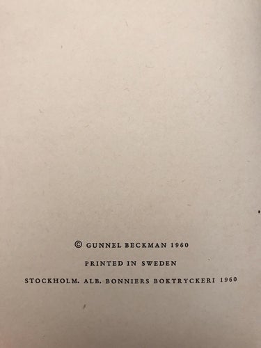 MEDAN KATTEN VAR BORTA Gunnel Beckman 1960