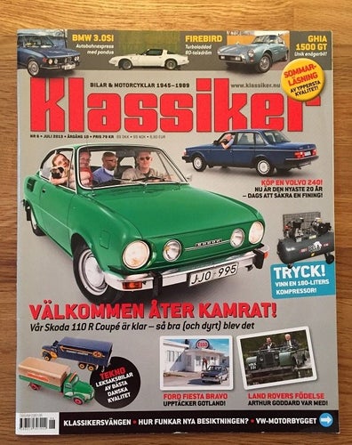 Tidning - Klassiker 6/2013 (Volvo 240 & Tekno Leksaksbilar)