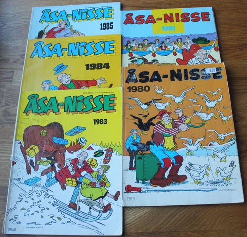Blandat Åsa-Nisse 5 st Julalbum 1980-1985