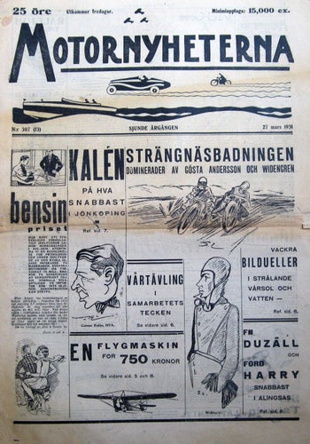 Motornyheterna 1931-13 Kalén Snabbast I Jönköping..Curtiss