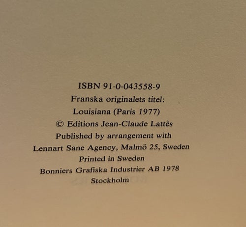 Louisiana I magnolians skugga av Maurice Denuzière. Bok. Very Fine Plus