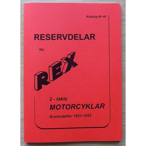 Reservdelskatalog REX MC 1931 - 52 Midget Speedy Telespeed Solospeed Fleetmaster