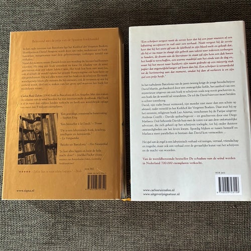 De schaduw van de wind och Het spel van de engel av Carlos R. Zafón på nederländ