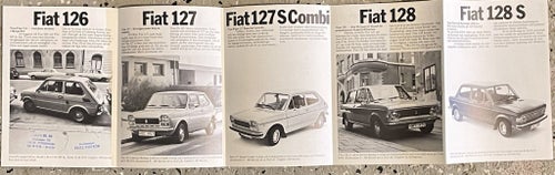 FIATS ALLA BILAR 1975 FOLDER/UTVIK MKT FIN!