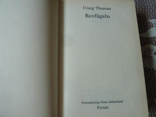 ROVFÅGELN, C. THOMAS, 1989, BÖCKER