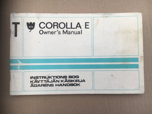Instruktionsbok TOYOTA Corolla E