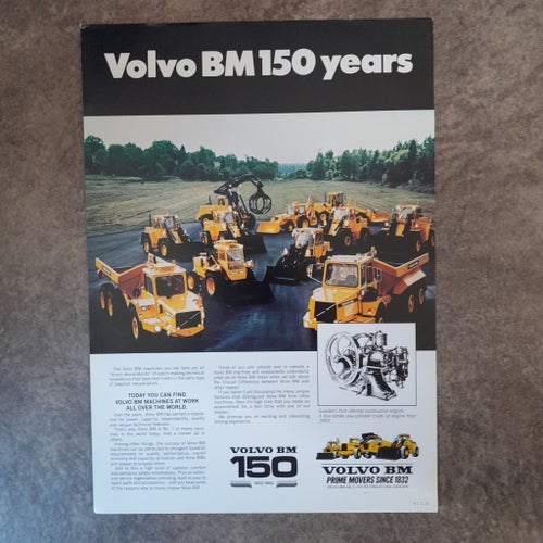 Broschyr Volvo BM 150 years, 1982. In English