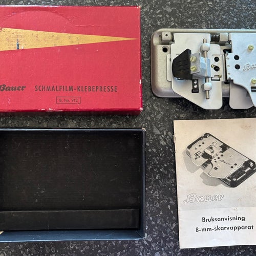 Bauer Smalfilm-Klebepresse / skarvapparat 8 mm
