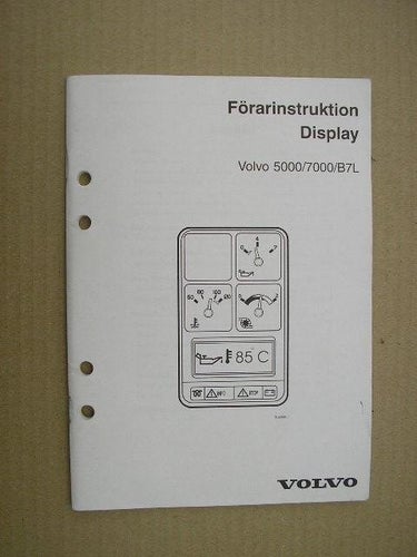 VOLVO Häfte Buss Förarinstruktion Display 5000 7000 B7L