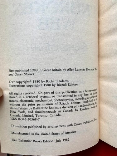 THE UNBROKEN WEB Stories and fables. Richard Adams 1982