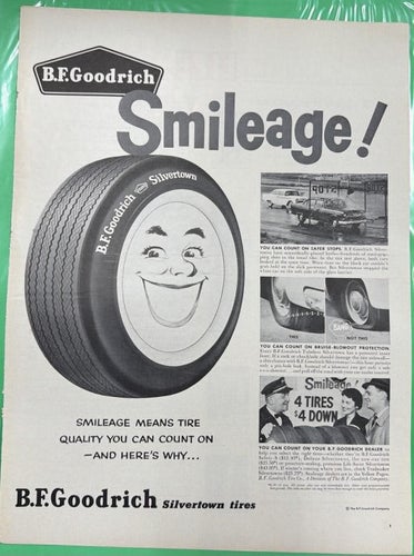 Tidningsutdrag 1958 B.F. Goodrich Tires