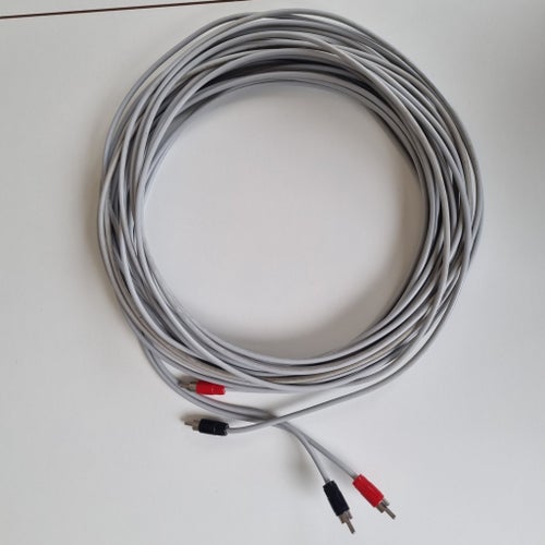 RCA-kabel, 2RCA till 2RCA, Grå, 10 m