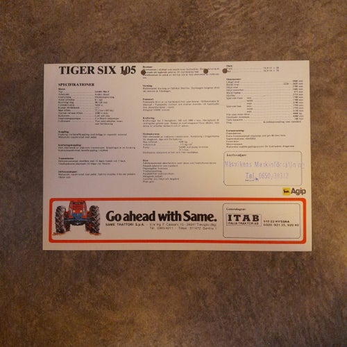 Broschyr SAME Traktor TIGER SIX 105