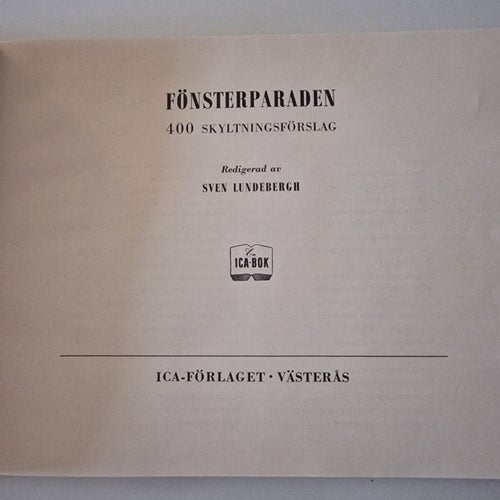Bok, Fönsterparaden av Sven Lundebergh, 1950