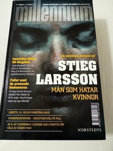 Boken Män som hatar kvinnor av författaren Stieg Larsson