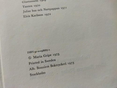 Elvis! Elvis! av Maria Gripe. Bok, inbunden. Very Fine plus