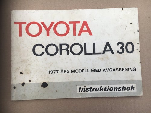 Instruktionsbok TOYOTA Corolla 30 1977