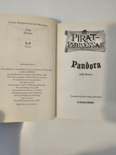 Piratprinsessan Pandora av Judy Brown, 2007