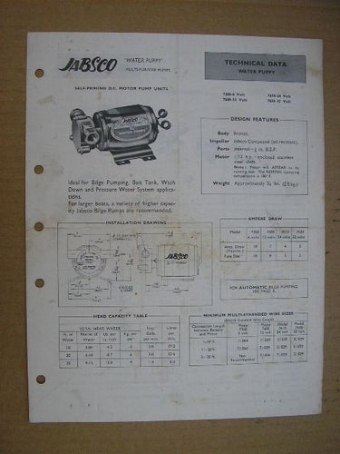 Technical Data JABSCO "Water puppy"
