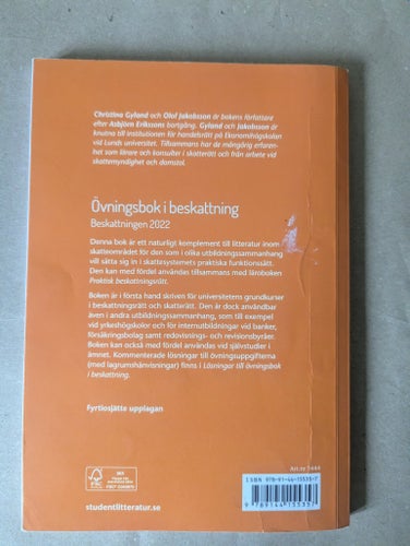 Övningsbok i beskattning : beskattningen 2022