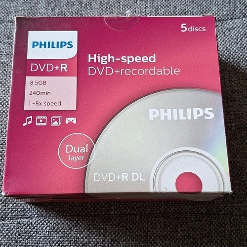 Philips DVD+R DL 8.5GB, 5-pack