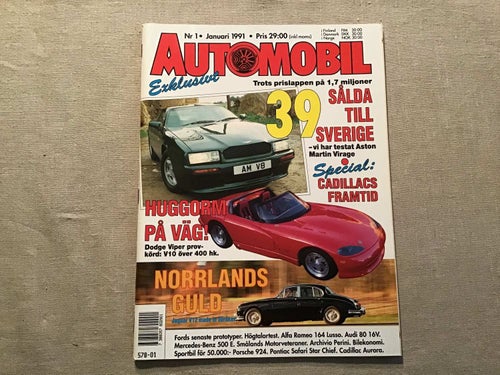 AUTOMOBIL NR 1 1991 DODGE VIPER,CADILLAC,ALFA ROMEO,MERCEDES 500 E,PONTIAC SAFAR