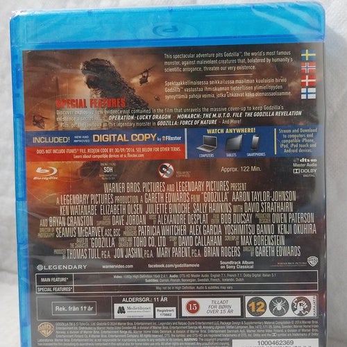 Godzilla 2014 Blu-ray Oöppnad & Inplastad