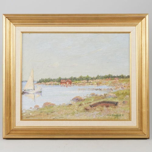 Jens Sinding Christensen - Danmark - Segelbåt i skärgård
