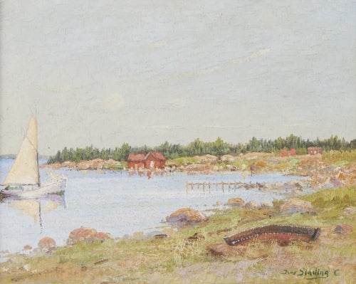 Jens Sinding Christensen - Danmark - Segelbåt i skärgård