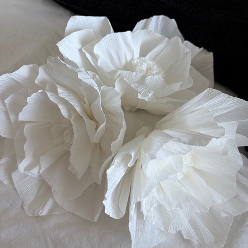 Dekorations blomma, Vit, Papper