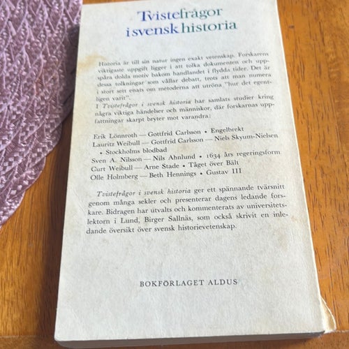 Tvistefrågor i svensk historia av Birger Sallnäs