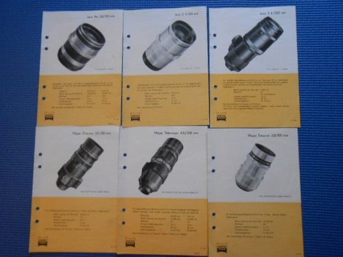 Reklamblad Jena Bm 2,8 / 120 mm och Bonotar 4,5 / 105 mm