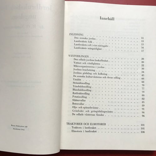 JORDBRUKSBOK FÖR UNGDOM M. O. Nordenborg 1961