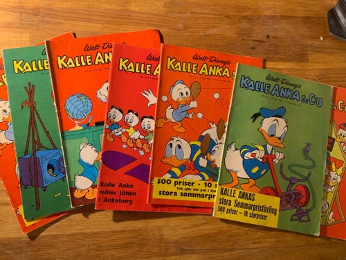 6 exemplar Walt Disney's Kalle Anka & C:o, 60-tal